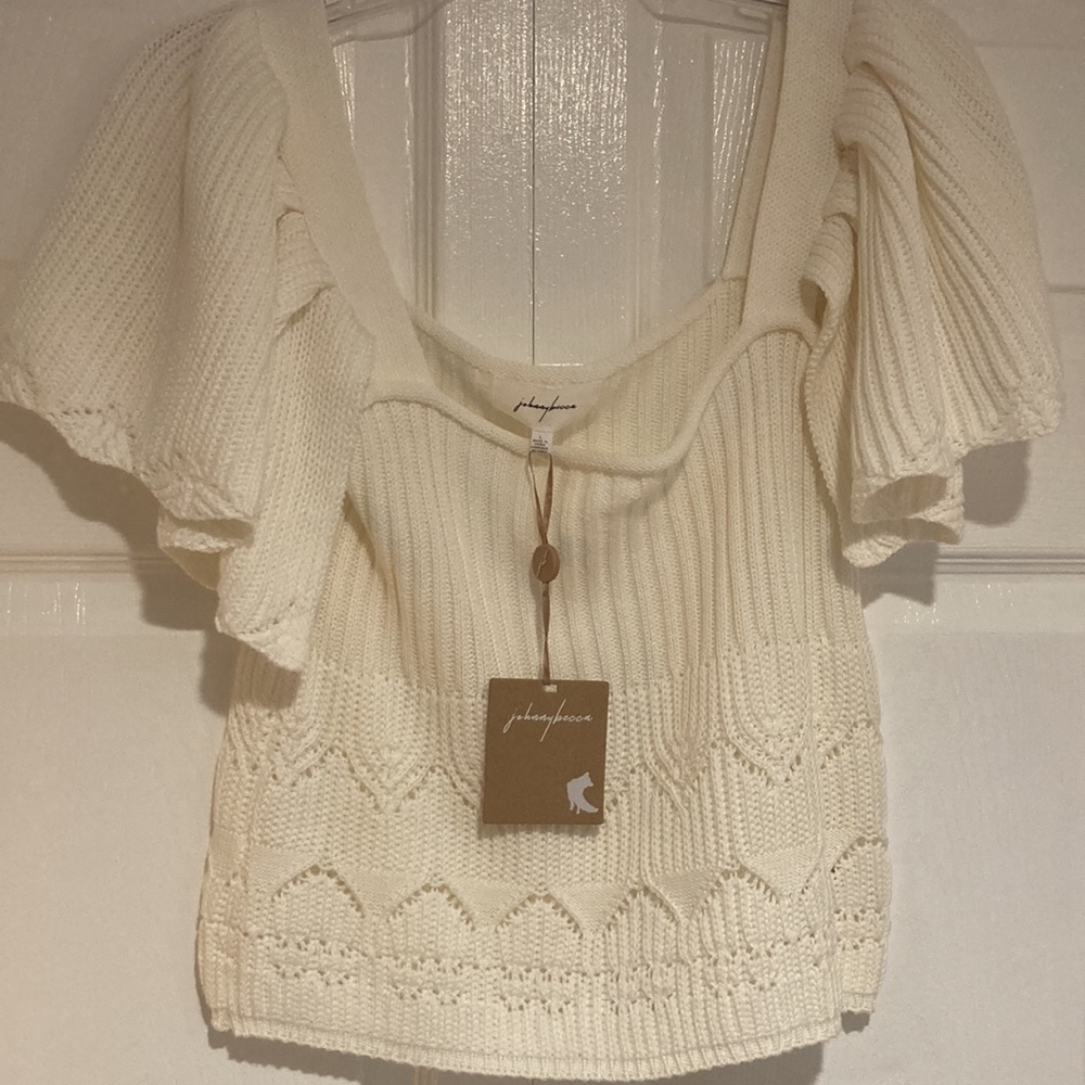 johnny becca Flutter Sleeve Sweater
